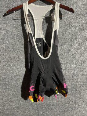 Capo Cycling Bib Shorts Mens Medium Black Geometric Padded Chamois Bike Italy